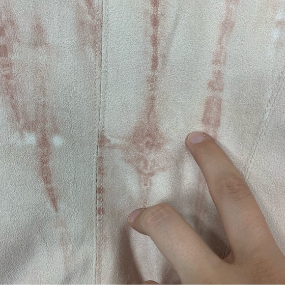 Blank NYC Pink Tie Dye Faux Suede Drape Front Moto Jacket Size Medium - Picture 9 of 16